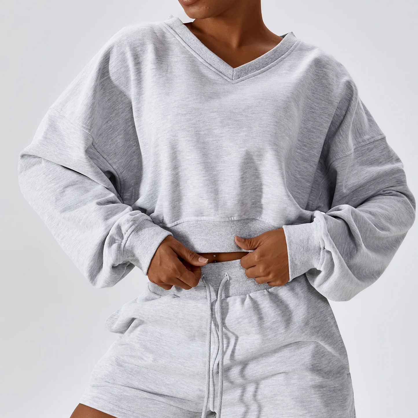 Vaela V Neck Fleece Top
