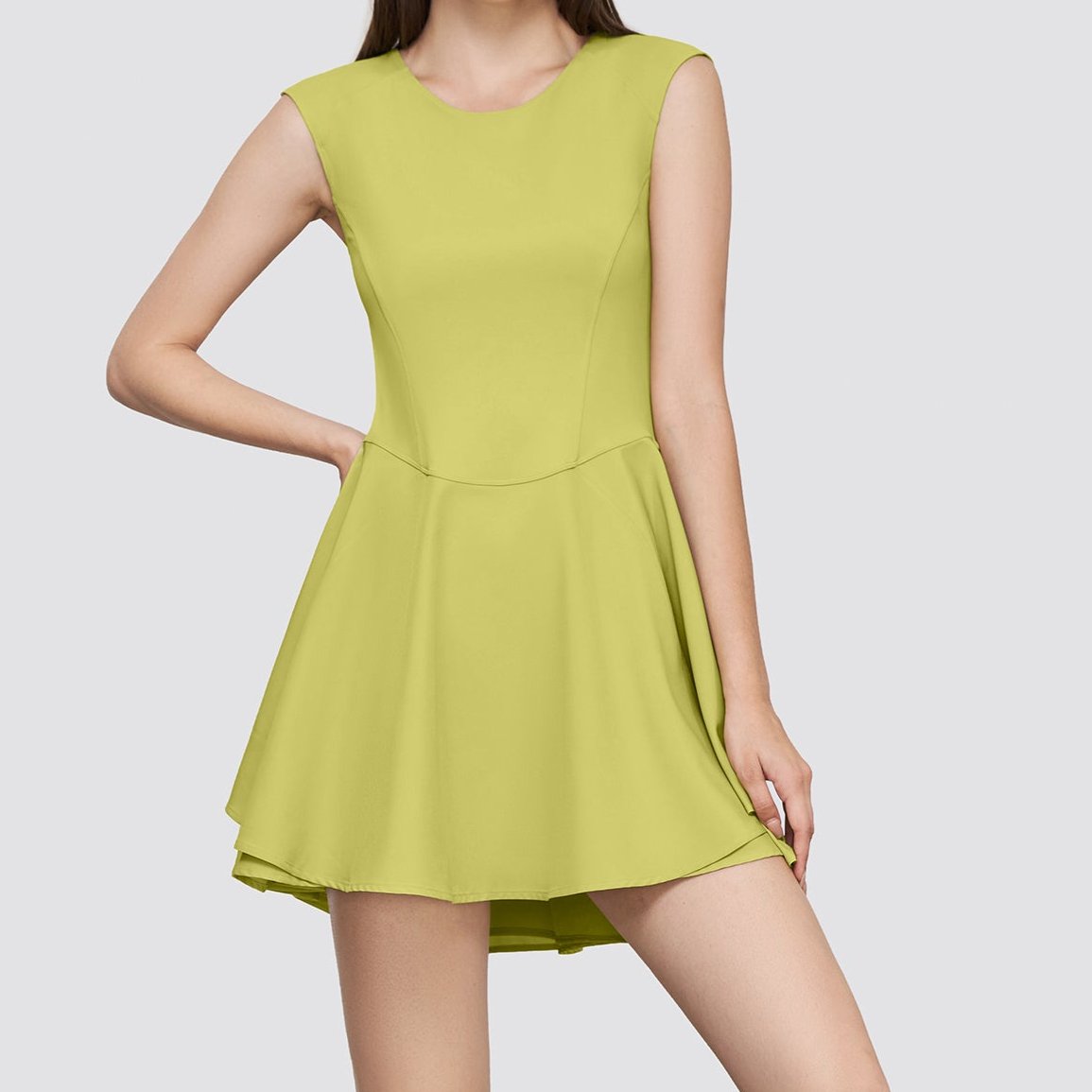Vaela Smash Sleeveless Tennis Dress Lime