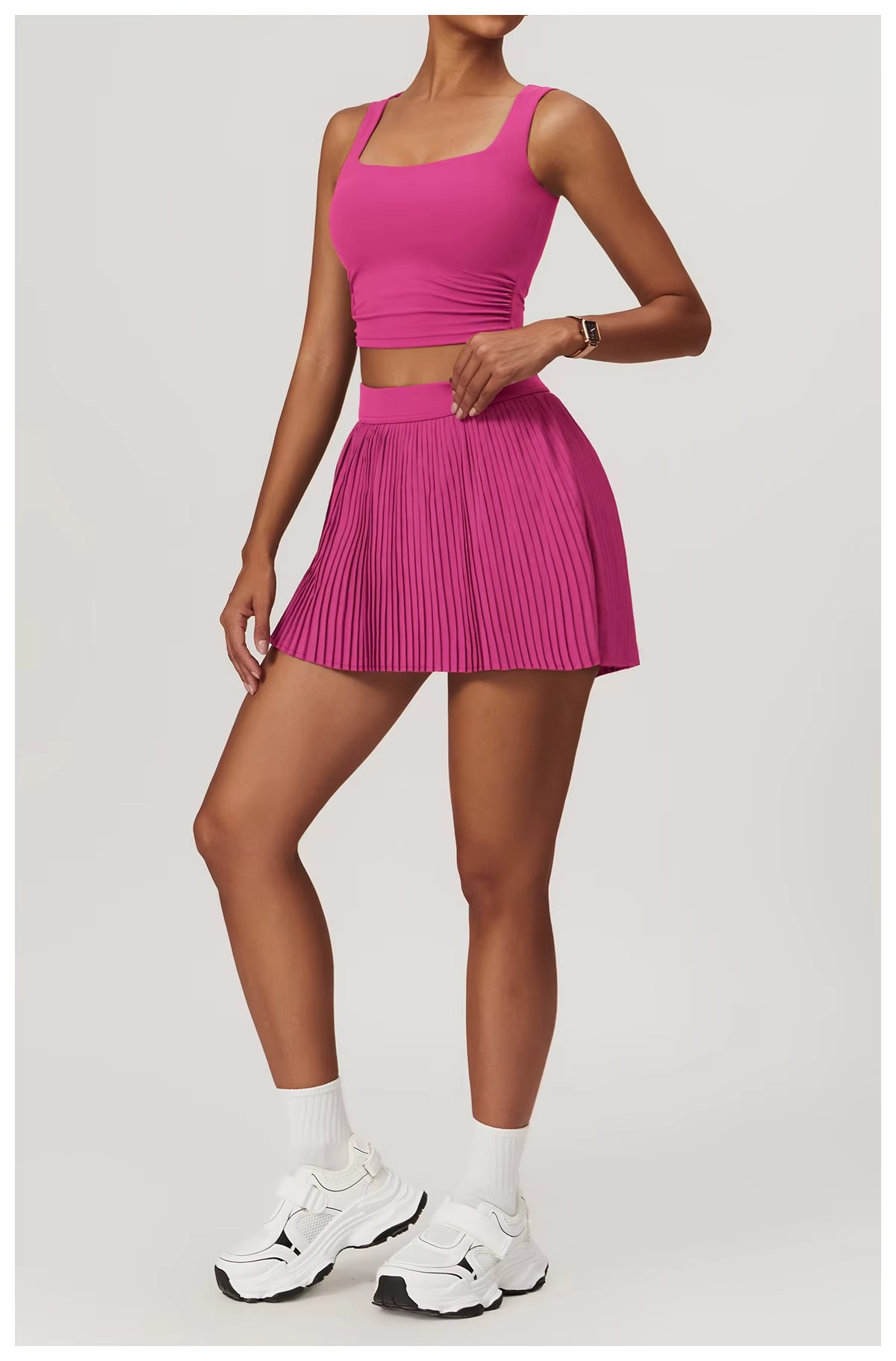 Vaela High-Rise Pleated Tennis Skirt
