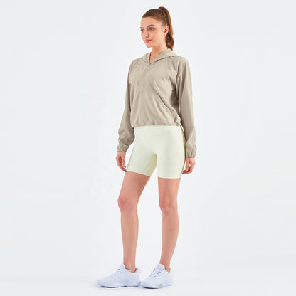 Vesta Women's Hooded Half Zipper Lightweight Casual Yoga Jacket