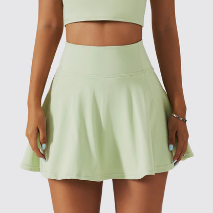 Women's Tennis Clothes - Skirt & Workout Shorts with pockets offers the ultimate comfort and keeps you cool during those intense tennis matches. Its ultra flexible and can stretch to enable you to reach those tricky low balls and execute offense when under pressure.