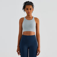 Women's Sports Bra Cross Backless Gym, Yoga & Tank Top. This super comfortable sports bra is made from nylon and spandex breathable materials that are durable, quick-dry and have great stretchable abilities giving you a comfortable and flexible feel. Its suitable for jogging, yoga, gym and is comfortable for leisure wear.