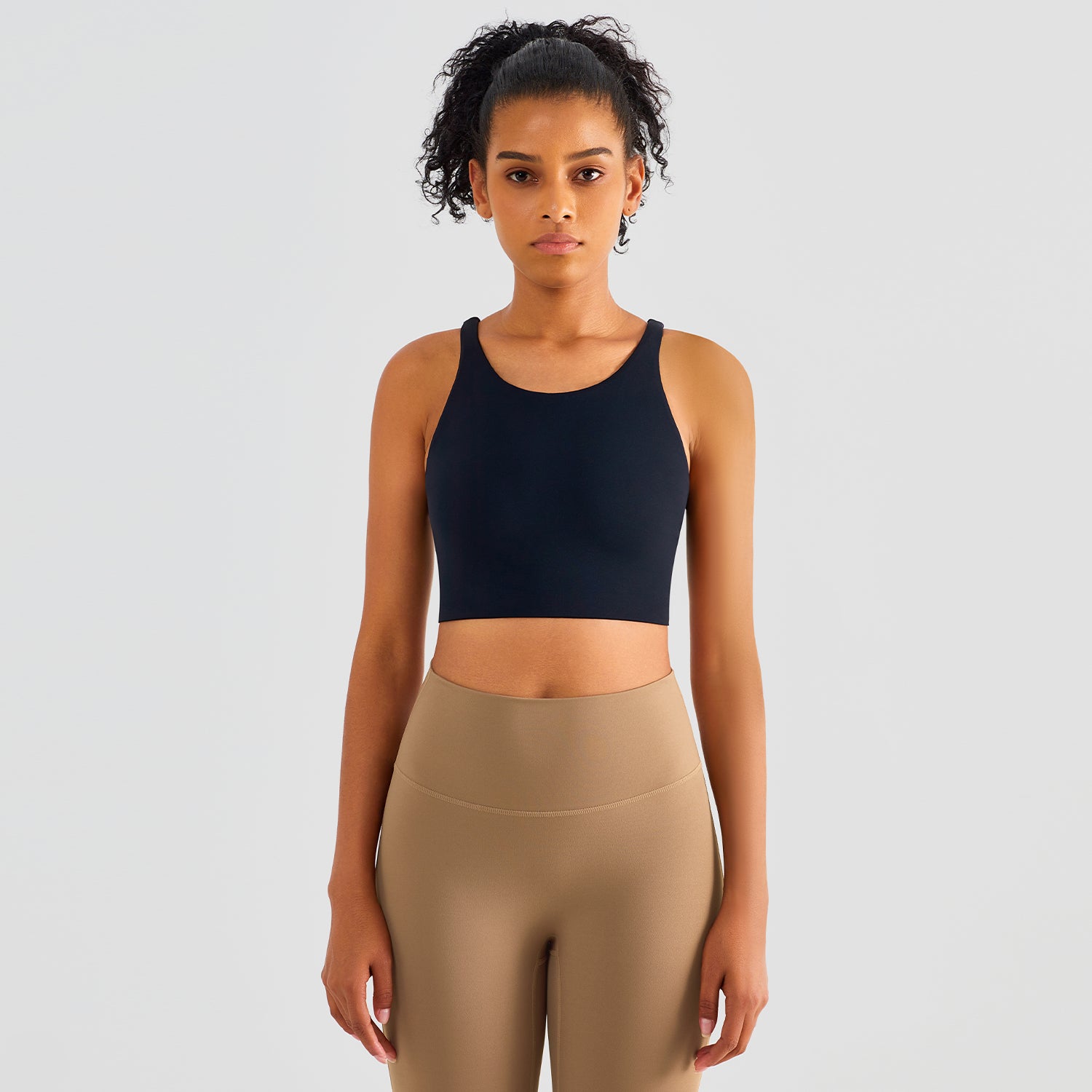 Women's Sports Bra Cross Backless Gym, Yoga & Tank Top. This super comfortable sports bra is made from nylon and spandex breathable materials that are durable, quick-dry and have great stretchable abilities giving you a comfortable and flexible feel. Its suitable for jogging, yoga, gym and is comfortable for leisure wear.