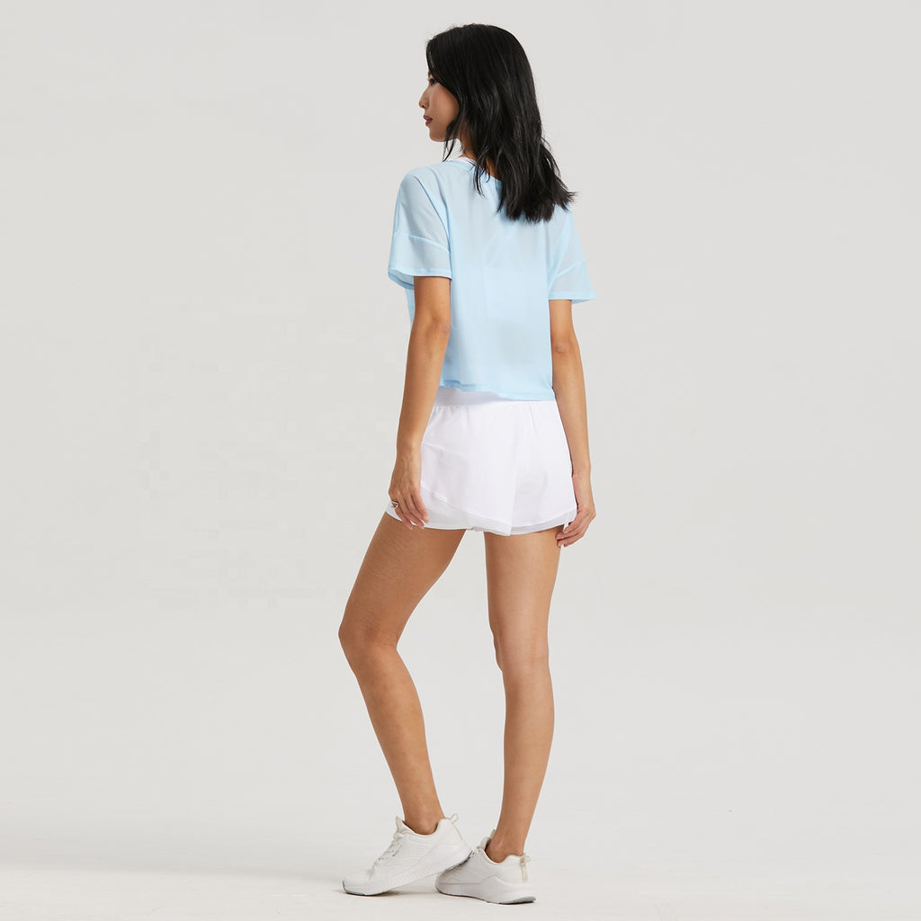 Vaela Women's 2 in1 Pcs Active Mesh Shorts 