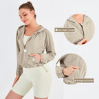Vesta Women's Hooded Half Zipper Lightweight Casual Yoga Jacket